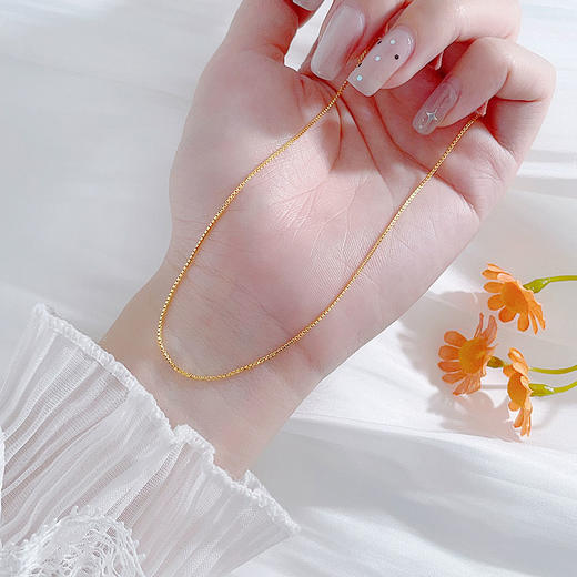 【限时克减150元】足金999 5G黄金实心盒仔链不可调节项链（面宽约0.7-1.1mm）(BJ5GXL00086-4)（预售产品下单后不退款不退货不换货不补差价） 商品图2