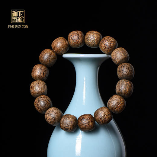 天然文莱沉香桶珠 13.5mm*16颗 16.8克 SP11147 商品图0