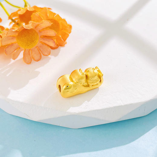 【限时7.5折】【定价黄金】足金 #三合生肖 3D硬金牛蛇鸡手串配件Diy手串配件(V3DSC00540)（预售产品下单后不退款不退货不换货不补差价）（预售产品下单后不退款不退货不换货不补差价） 商品图2