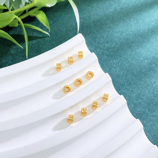 【限时克减150元】足金999 【无成色字印】 #招财进宝 古法镂空招财进宝铜钱图案藏线转运珠Diy手串配件10粒/套(AKGFSC00541)（预售产品下单后不退款不退货不换货不补差价） 商品图2