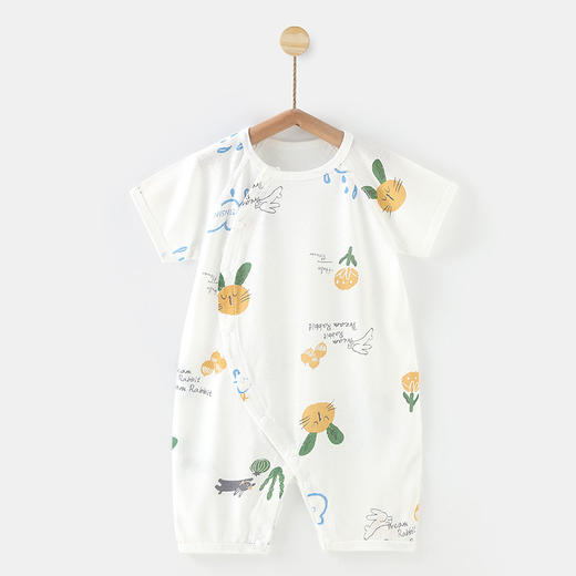 【柔软透气，宝宝舒适一夏】婴儿短袖连体衣服 新生宝宝夏天哈衣薄款 空调睡衣 夏季男女新款夏装-QQ 商品图5