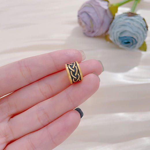 【限时7.5折】【定价黄金】足金 #电黑金 3D硬金电黑金手串配件力量图纹路路通手串配件Diy手串配件(V3DSC00425)（预售产品下单后不退款不退货不换货不补差价） 商品图2