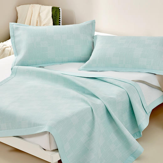 罗莱只此天青A类抗菌可水洗凉席三件套【分仓直发，72小时发货，周末节假日不发货】 商品图2