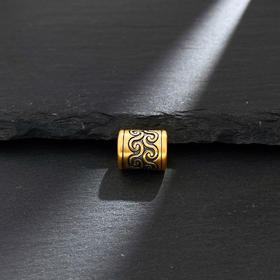 【限时7.5折】【定价黄金】足金 #电黑金 3D硬金电黑金波浪纹转运珠Diy手串配件(V3DSC00446)预售产品下单后不退款不退货不换货不补差价