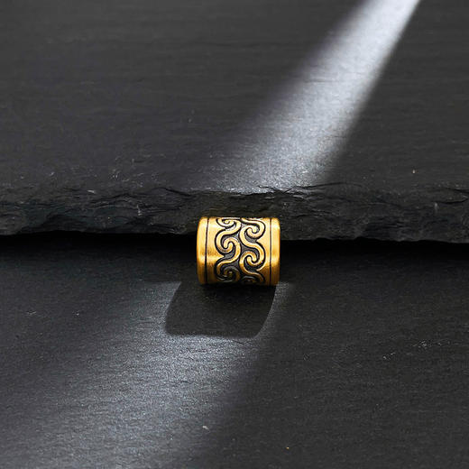 【限时7.5折】【定价黄金】足金 #电黑金 3D硬金电黑金波浪纹转运珠Diy手串配件(V3DSC00446)预售产品下单后不退款不退货不换货不补差价 商品图0