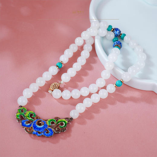 新疆国玉盟世玉【玉韵绮彩】白玉项链【带证书·顺丰物流】 商品图3