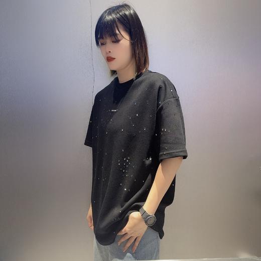 NC圆领贴钻破洞短袖T恤50319（灰黑）夏季952520010321 商品图2