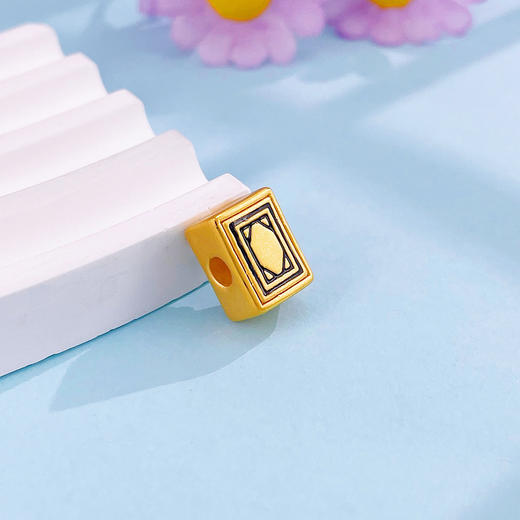 【限时7.5折】【定价黄金】足金 3D硬金空心白板烤漆手串配件Diy手串配件(V3DSC00530)（预售产品下单后不退款不退货不换货不补差 商品图1