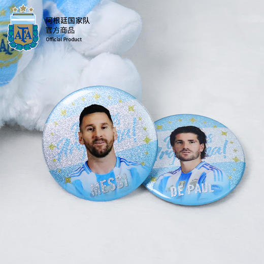 【官方正版】阿根廷国家队 | 球员马口铁徽章吧唧谷子 梅西大马丁阿尔瓦雷斯德保罗麦卡利斯特 商品图2