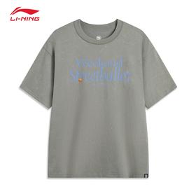 李宁反伍BADFIVE男子宽松短袖文化衫AHSV035