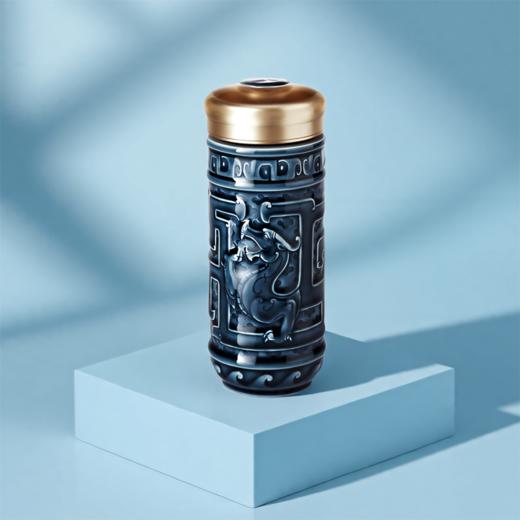 【超值体验】龙腾四海随身杯双层330ml  杯盖可以刻字 商品图0