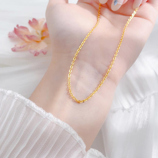 【限时克减150元】足金999 5G黄金不可调节太阳花十字链机织项链（面宽约1.5-1.9mm）(BJ5GXL00019)（预售产品下单后不退款不退货不换货不补差价） 商品图2