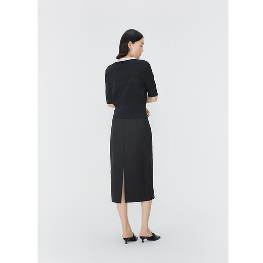 NEELLY纳俪商场同款夏季新款黑色西装半身裙女中长款时尚通勤长裙N25044E04567 商品图3