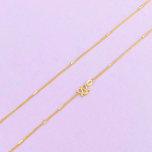 【限时克减150元】足金999 5G黄金满天星17-18寸调节肖邦间筒项链(AG5GXL00018-1)预售产品下单后不退款不退货不换货不补差价 商品图1