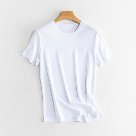 高端牛货！2025凉感真丝丝光棉上衣基础款桑蚕丝正肩防晒面膜短袖T恤女款！ 商品图7