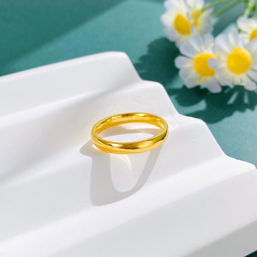 足金999.9 【精品】空心固口戒指亮面光面素圈戒指条戒（面宽约2.9-3.3mm）(AIJZ00141-1) 商品图2