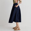 谜底半身裙女2025夏季新品通勤压褶伞裙宽松A型中长半裙252MB0632 商品缩略图1
