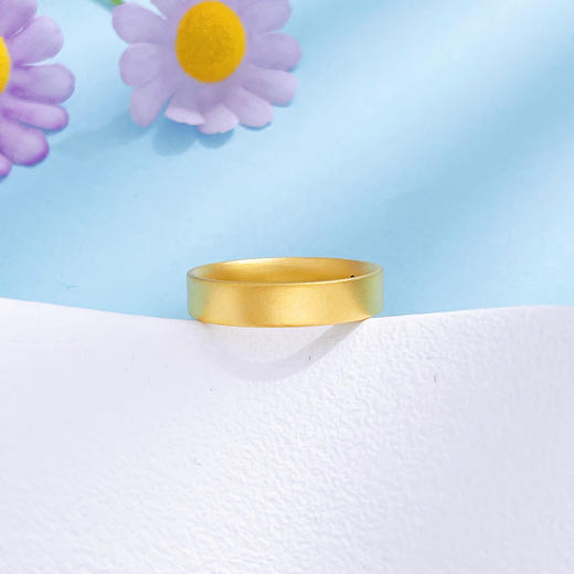 【限时克减150元】足金 3D硬金空心固口内弧外平四方圈戒（面宽约4.1-4.5mm）(AR3DJZ00024)预售产品下单后不退款不退货不换货不补差价 商品图2