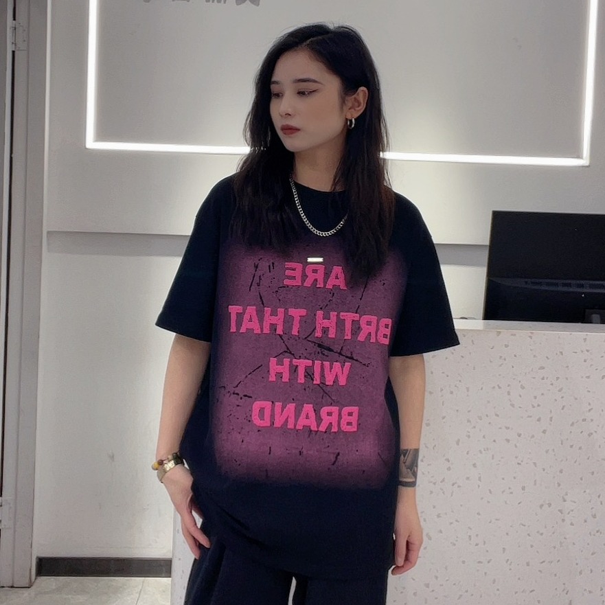 MZ圆领大字母图案短袖T恤（黑）夏季952010380321