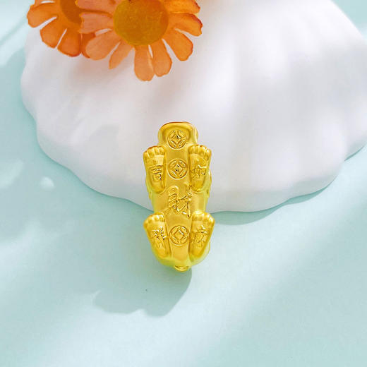 【限时7.5折】【定价黄金】足金 #招财纳福  3D硬金空心吉祥如意福字铜钱图案貔貅Diy手串配件(面宽约27.2*12.6mm)(AU3DSC00032-2)（预售产品下单后不退款不退货不换货不补差 商品图2