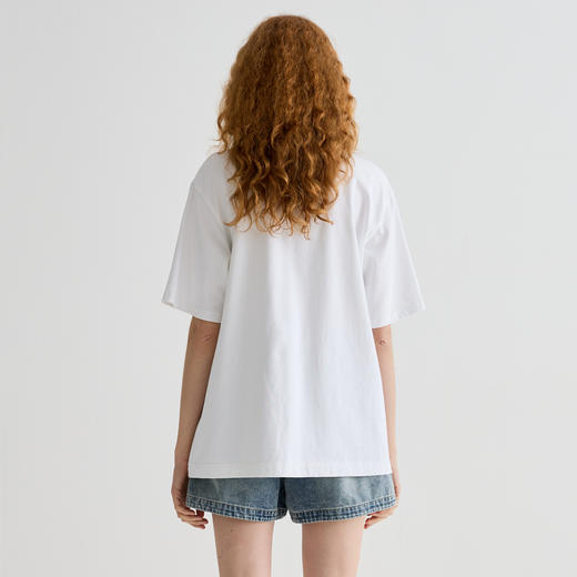 谜底T恤短袖女2025夏新品休闲日常印花宽松H型中长上衣252MT0623 商品图2