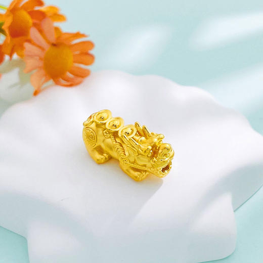 【限时7.5折】【定价黄金】足金 #招财纳福 3D硬金空心财字元宝貔貅手串配件Diy手串配件(面宽约23.2*10.8mm))(AU3DSC00034-4)（预售产品下单后不退款不退货不换货不补差价） 商品图0