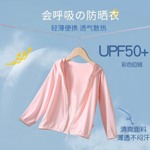 夏季儿童防晒衣50＋冰丝防紫外线轻薄透气渐变色男女孩防晒服夏装 商品图9