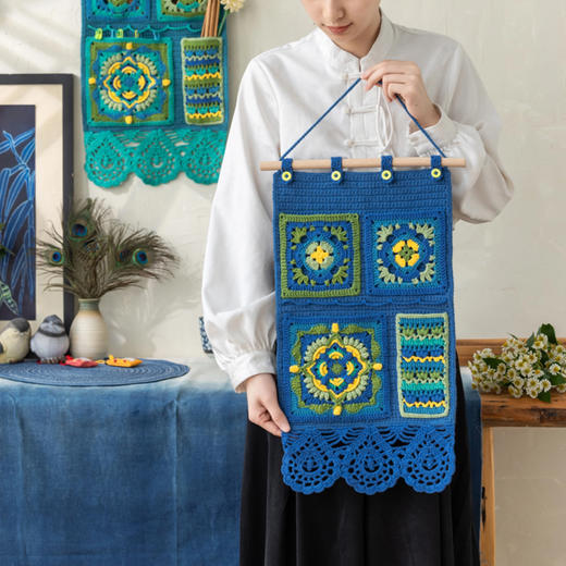 苏苏姐家青绿墙挂收纳手工DIY钩针编织小物家居装饰毛线材料包 商品图2