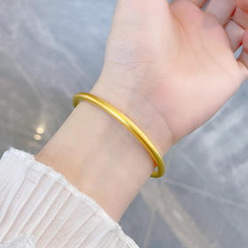 【限时克减150元】足金999 5G黄金空心光圈素圈圆管固口手镯（面宽约3.5-3.9mm）(BE5GSZ00021)预售产品下单后不退款不退货不换货不补差价）