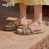 Safiya/索菲娅2025民族风沙滩度假外穿圆头休闲百搭平底拖鞋SFD2110354 商品缩略图3