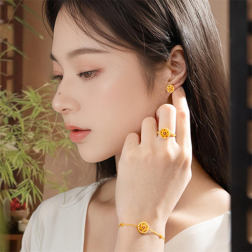 【热卖臻品】芳华-美人如花 勿忘我项链 足金黄金钻石红宝石套链MEMORA诗普琳LN531301 商品图6