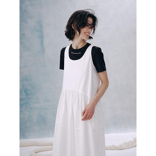 UMILAB【暮雨】100%棉清爽透气懒人穿搭背心无袖长款连衣裙D778W 商品图1