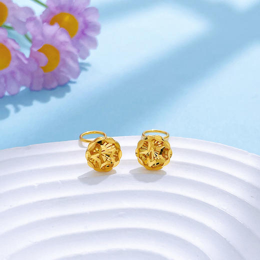 【限时克减150元】足金999 5G黄金镂空许愿星小星星耳饰耳钉(AR5GES00371)（预售产品下单后不退款不退货不换货不补差价） 商品图0