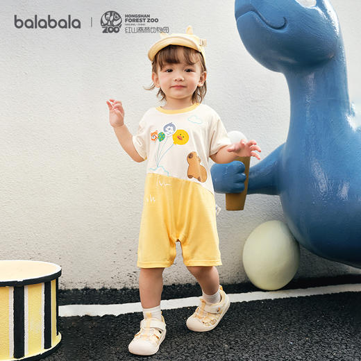 [红山动物园IP]巴拉巴拉宝宝连体衣新生儿外出爬服2025新款夏装萌 商品图0