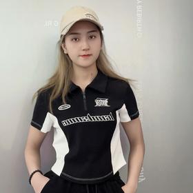 NC翻领美式撞色短袖T恤50317（黑）夏季252140070321