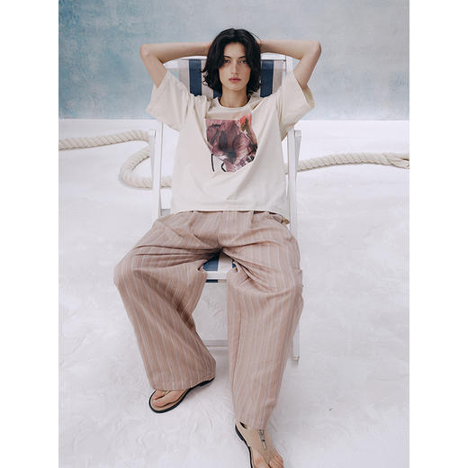 UMILAB【热烈】100%棉数码直喷原创印花宽松廓型短袖T恤夏女T725M 商品图1