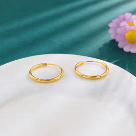 【限时克减150元】足金999 5G黄金空心光面素圈耳圈(BE5GES00042)预售产品下单后不退款不退货不换货不补差价