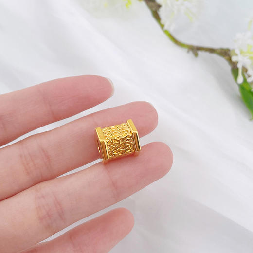 【限时7.5折】【定价黄金】足金 无氰5D硬金空心几何网格筒珠手串配件Diy手串配件(AU5DSC00022)（预售产品下单后不退款不退货不换货不补差价）（预售产品下单后不退款不退货不换货不补差价） 商品图2