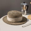 疯帽子 25年新天然咸水草镂空草编帽复古平顶礼帽女夏季度假草帽 商品缩略图3