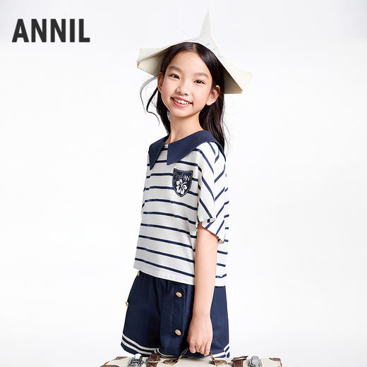 【实体店同款】女童短袖针织衫夏季新款安奈儿童装AG521675 商品图1