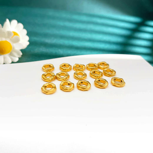 【限时7.5折】【定价黄金】足金 #微硬金 #盘缠 无氰5D空心Diy盘缠转运珠手串配件古法锤纹不规则手串配件/15件(AK5DSC00001)预售产品下单后不退款不退货不换货不补差价 商品图0