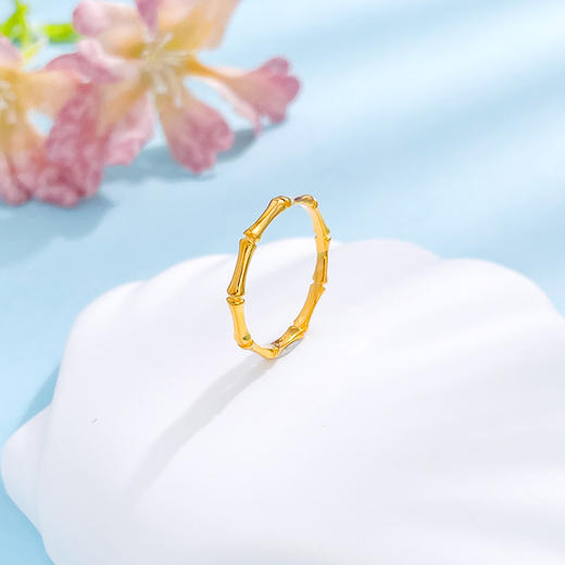 【限时克减150元】足金999.9 【精品】实心固口戒指节节高升竹节固口圈戒(JZ00946)（预售产品下单后不退款不退货不换货不补差价（预售产品下单后不退款不退货不换货不补差价 商品图1