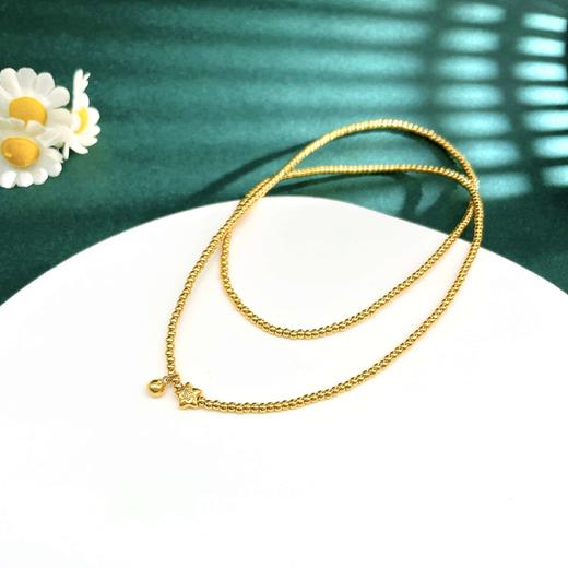 【限时7.5折】【定价黄金】足金 #超轻 #电商超轻 3D硬金空心圆珠吊饰福星高照星星三圈幸运手串弹力绳成品手串（珠约2.2mm)(AK3DSC00019)（预售产品下单后不退款不退货不换货不补差价） 商品图2