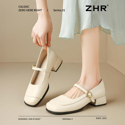 ZHR则则方头玛丽珍鞋女2025新款法式温柔单鞋复古小皮鞋浅口女鞋 商品图8
