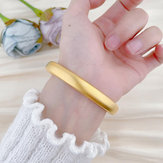 【限时克减150元】足金999.9 古法空心固口手镯光圈素圈轮胎手镯（面宽约8-8.4mm，厚约4.5mm）(AVGFSZ00031-05)（预售产品下单后不退款不退货不换货不补差价） 商品图0