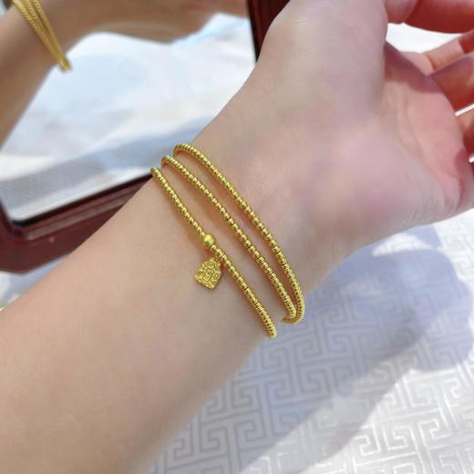 【限时克减150元】足金 硬金3D空心平安牌必胜福气牌吊饰圆珠手串(AK3DSC00020)（预售产品下单后不退款不退货不换货不补差价）（预售产品下单后不退款不退货不换货不补差价） 商品图0