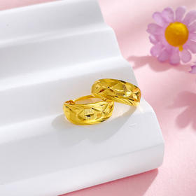 【限时克减150元】足金999.9 车花蛇肚耳饰耳圈耳包(ES00644)（预售产品下单后不退款不退货不换货不补差价