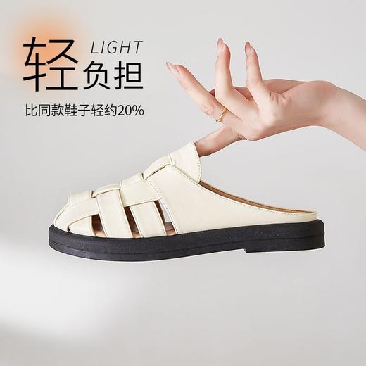 ZHR则则平底镂空凉鞋多巴胺罗马编织拖鞋205新款轻便旅游户外半拖 商品图9