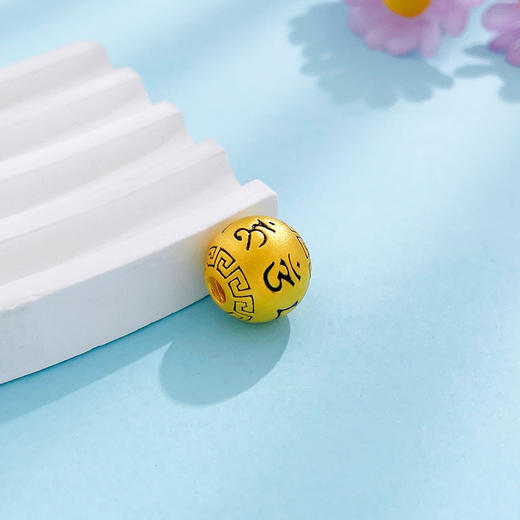 【限时7.5折】【定价黄金】足金 #电黑金 3D硬金空心六字真言转运珠手串配件Diy手串配件(AU3DSC00065-2)预售产品下单后不退款不退货不换货不补差价 商品图1