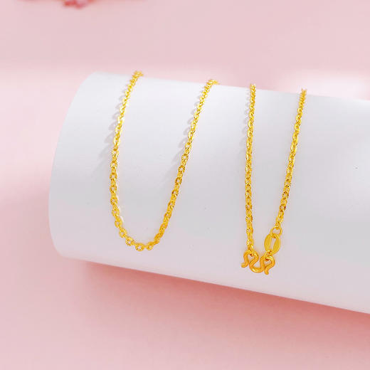 【限时克减150元】足金999 5G黄金不可调节太阳花十字链机织项链（面宽约1.5-1.9mm）(BJ5GXL00019)（预售产品下单后不退款不退货不换货不补差价） 商品图0